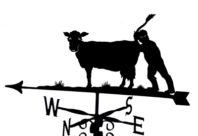 Cow with Farmer weathervane